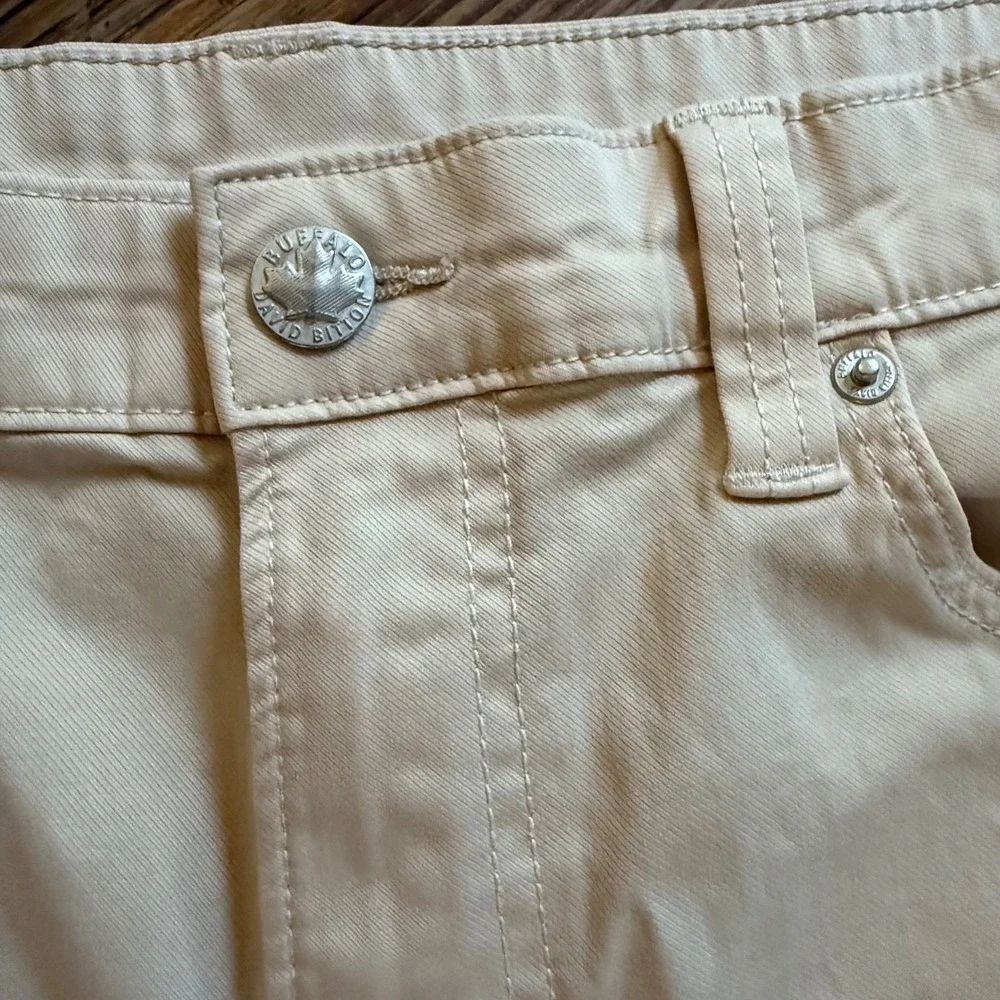 Buffalo David Bitton Ash Pants Mens 36 Cream Slim Fit Stretch Chino Gorpcore